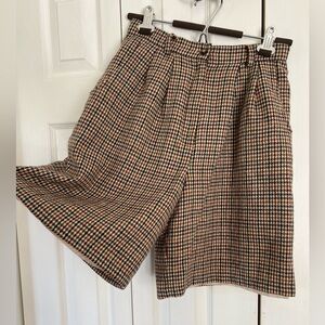 Savanna 4 Vtg pleated Trouser Shorts Petite Dark Academia Wool Blend Houndstooth